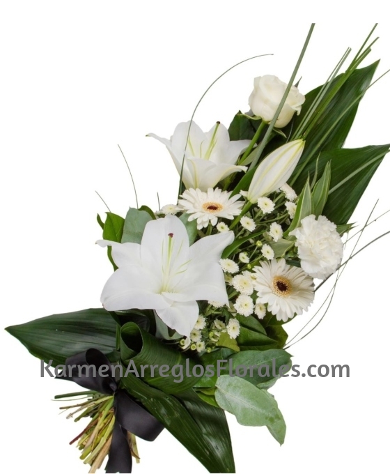 Ramo Funerario Blanco Detalle Flor | Ramo de Flores para Funeral