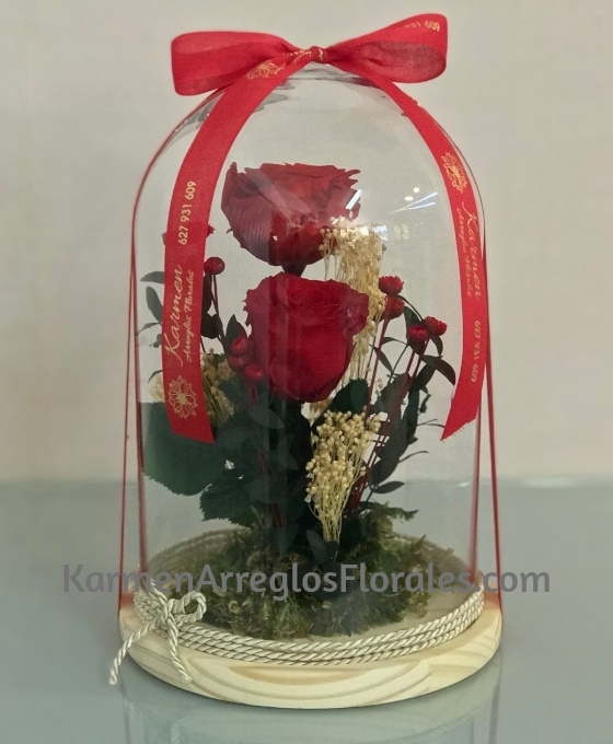 Cúpula de Rosa Preservada - Floristería Karmen Arreglos Florales