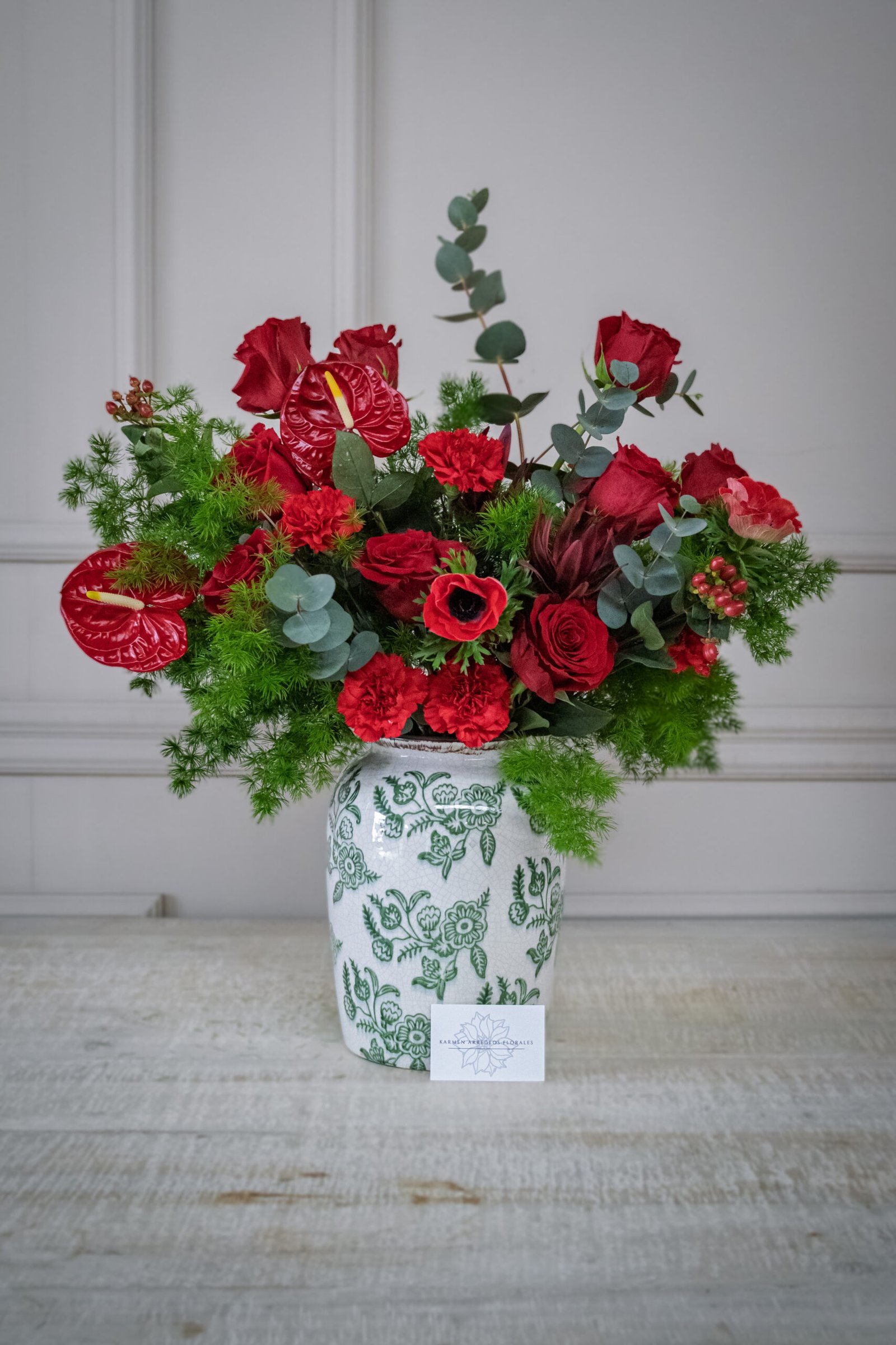 Jarrón Cerámica con Flor San Valentín